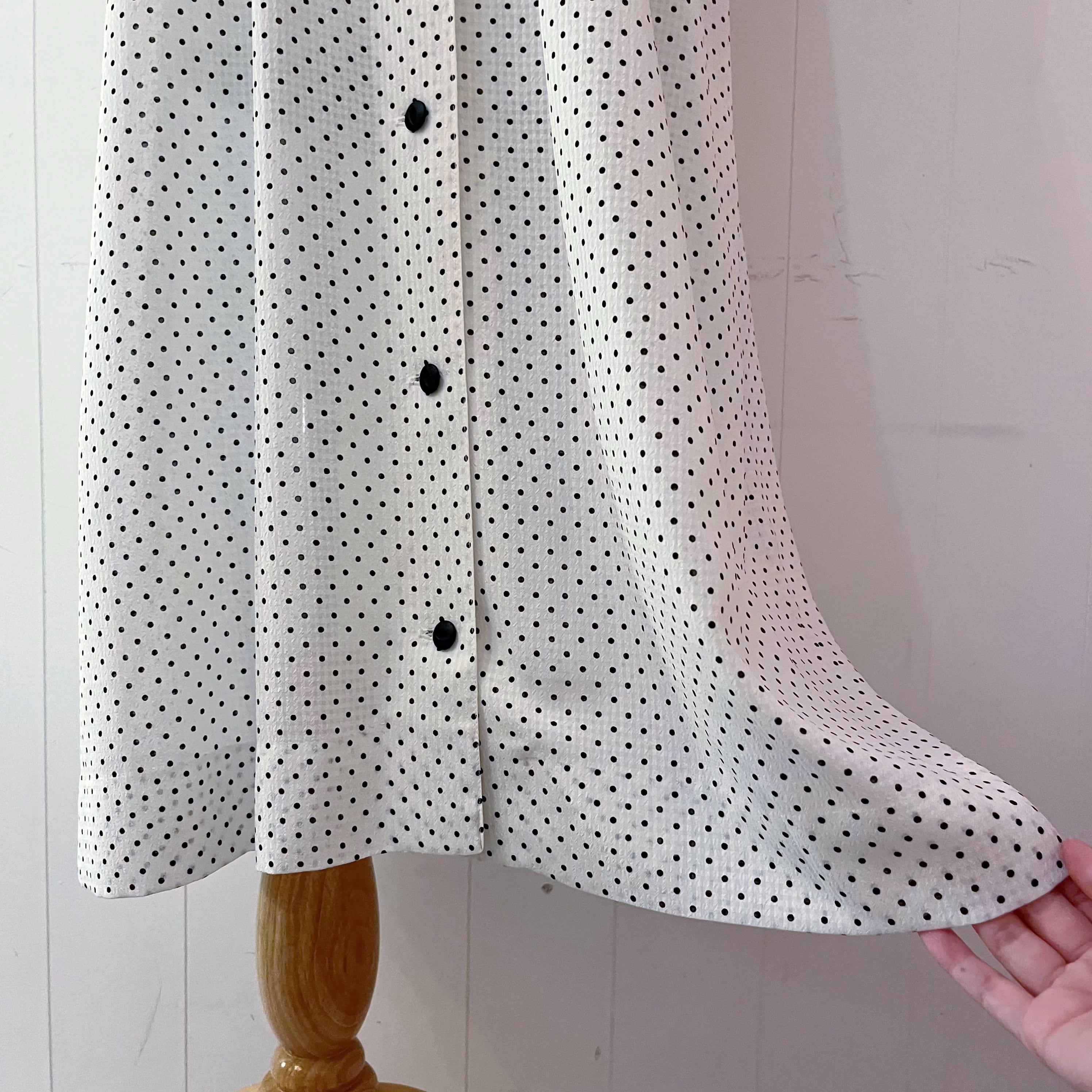 bicolor dot gather one-piece