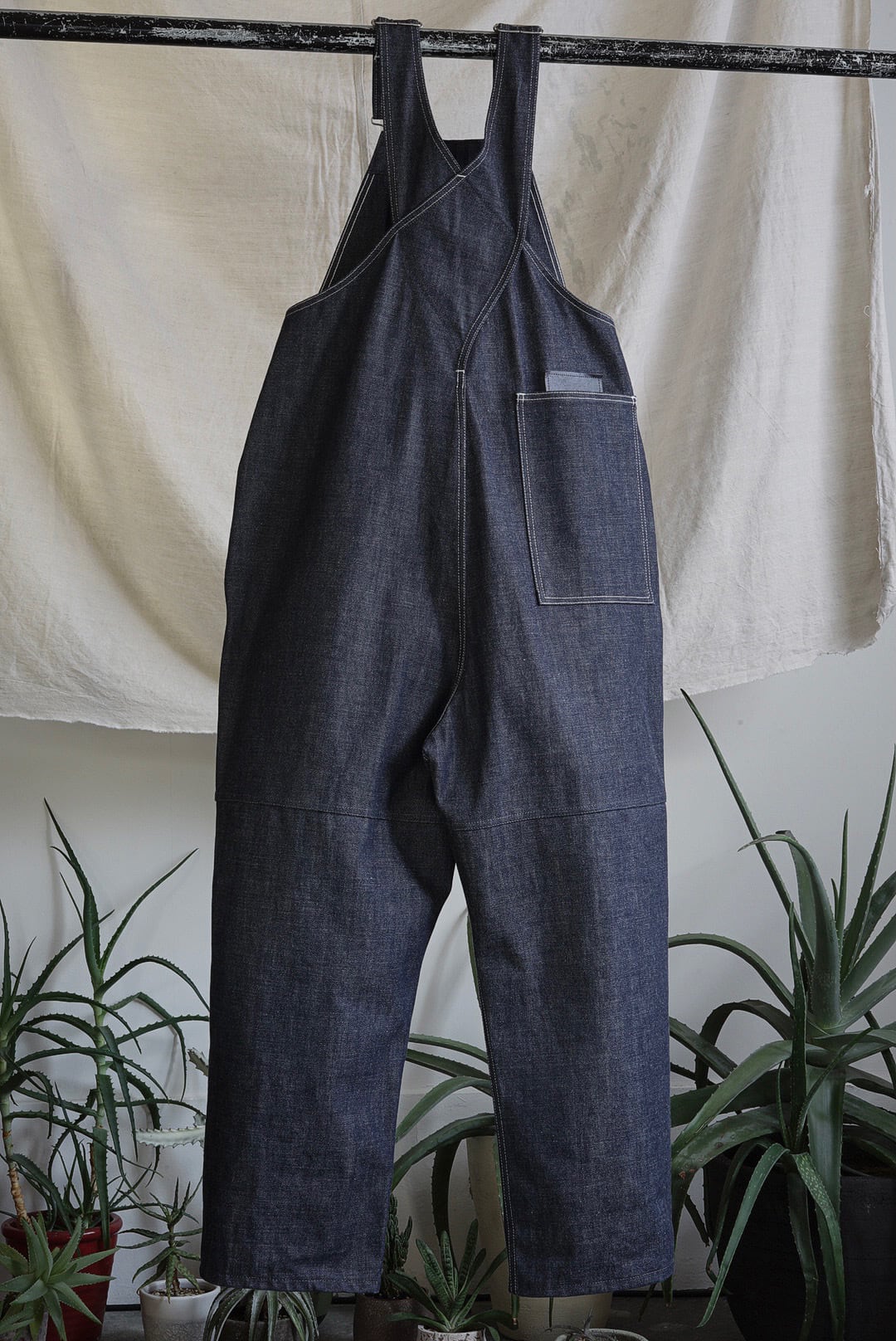 TUKI - 原田服飾研究所 - TYPE 2, LOOSE FIT SALOPETTES (INDIGO