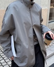 スタンドカラー オーバーサイズジップジャケット
