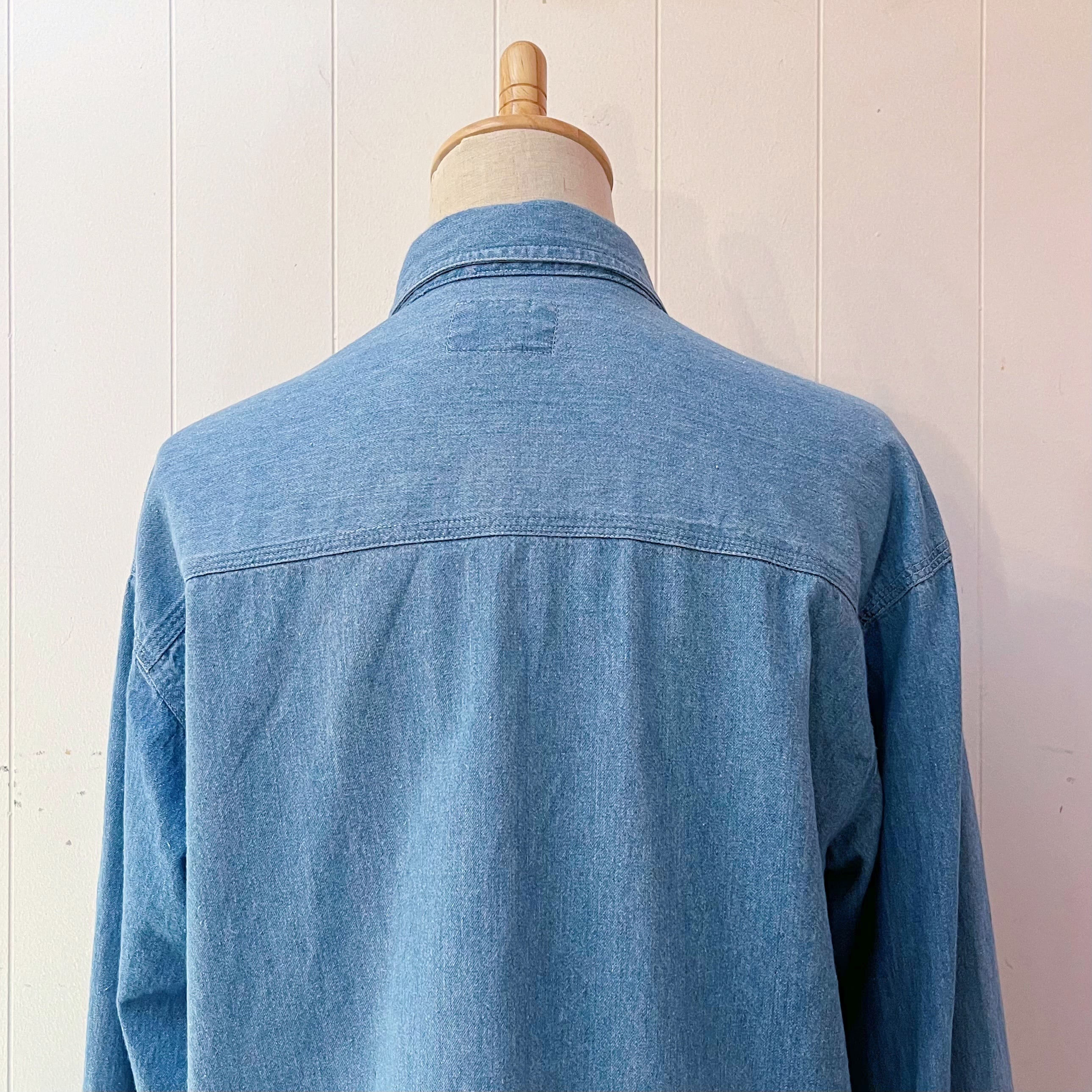 mini icon embroidery denim shirt