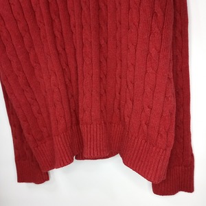 エルエルビーン　クルーネック　ケーブル編み　ニット　セーター　無地　アラン