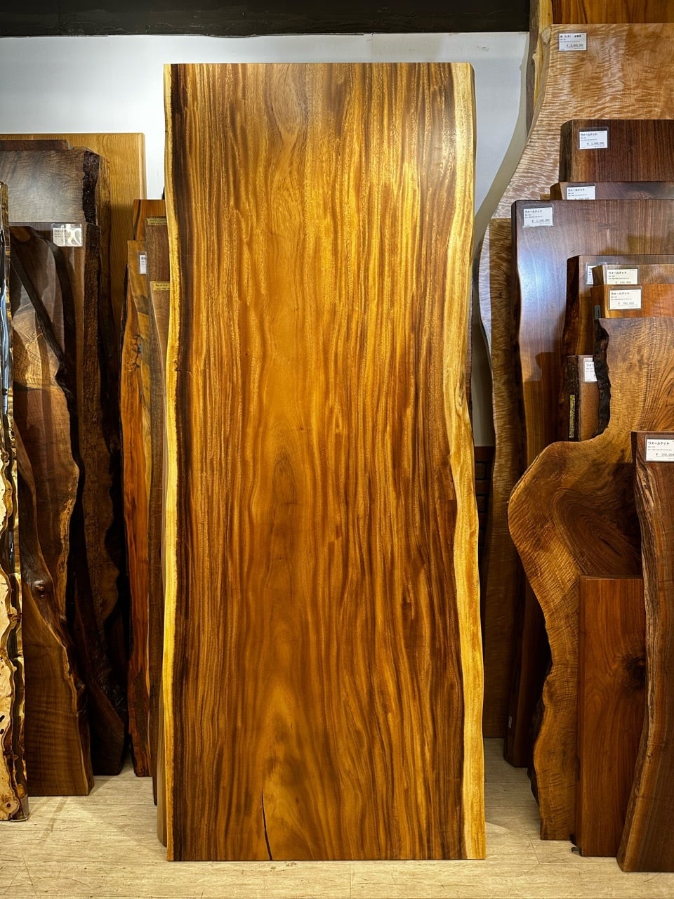 [たのメル便] モンキーポッド　耳付き一枚板　カウンター天板　新品 1枚板 家具・インテリア [たのメル便] モンキーポッド 耳付き一枚板
