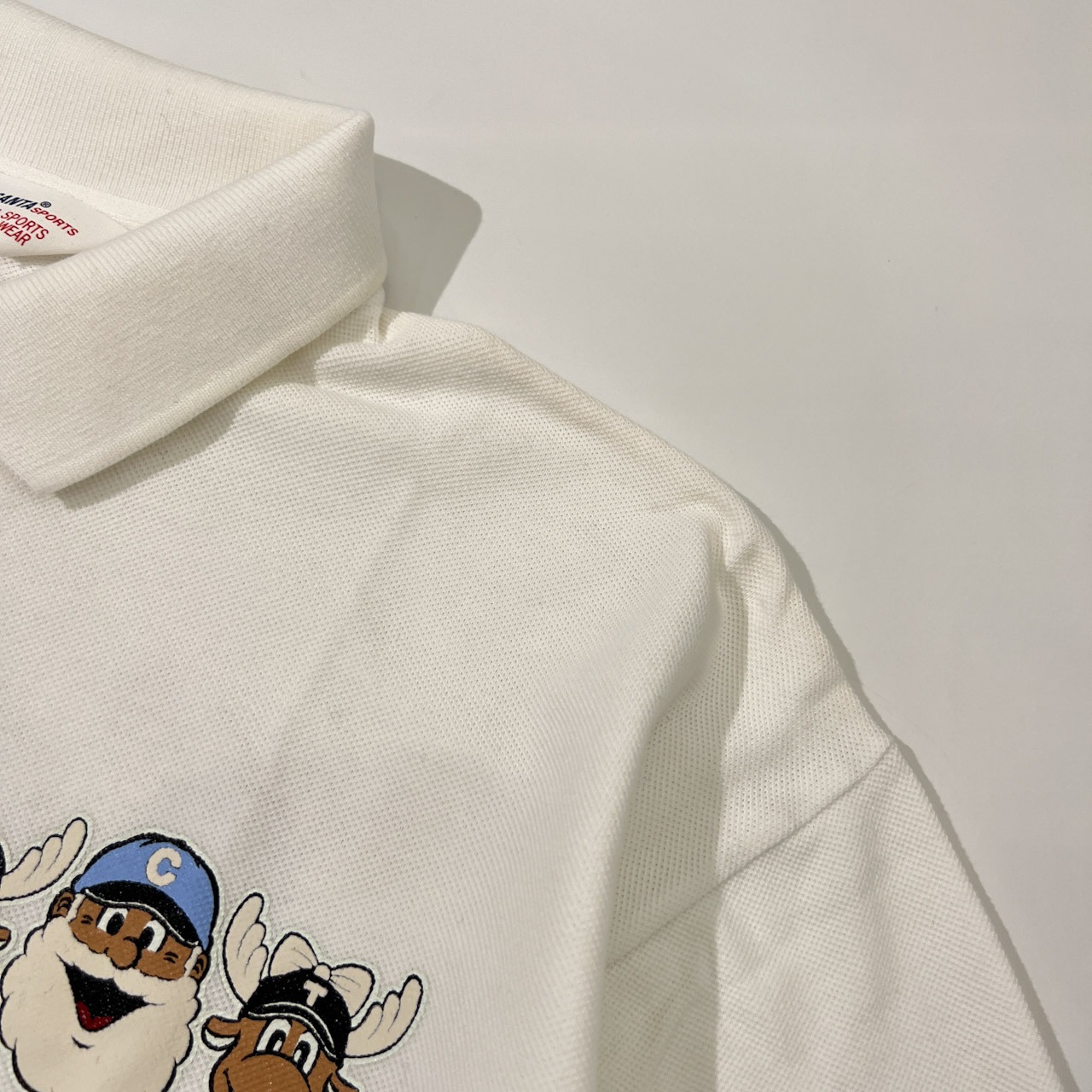 CAPTAIN SANTA キャプテンサンタ プリント 半袖ポロシャツ M/ホワイト/鹿の子