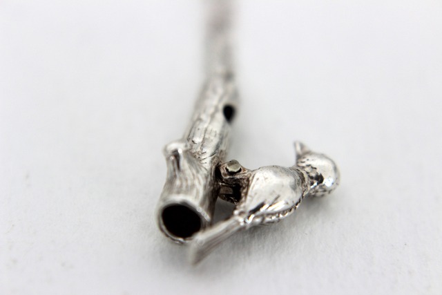 Woodpecker / Vintage Charm Necklace