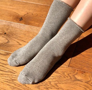 【竹布】 TAKEFU ヤク混ゴム無しソックス（男女兼用） 杢グレー