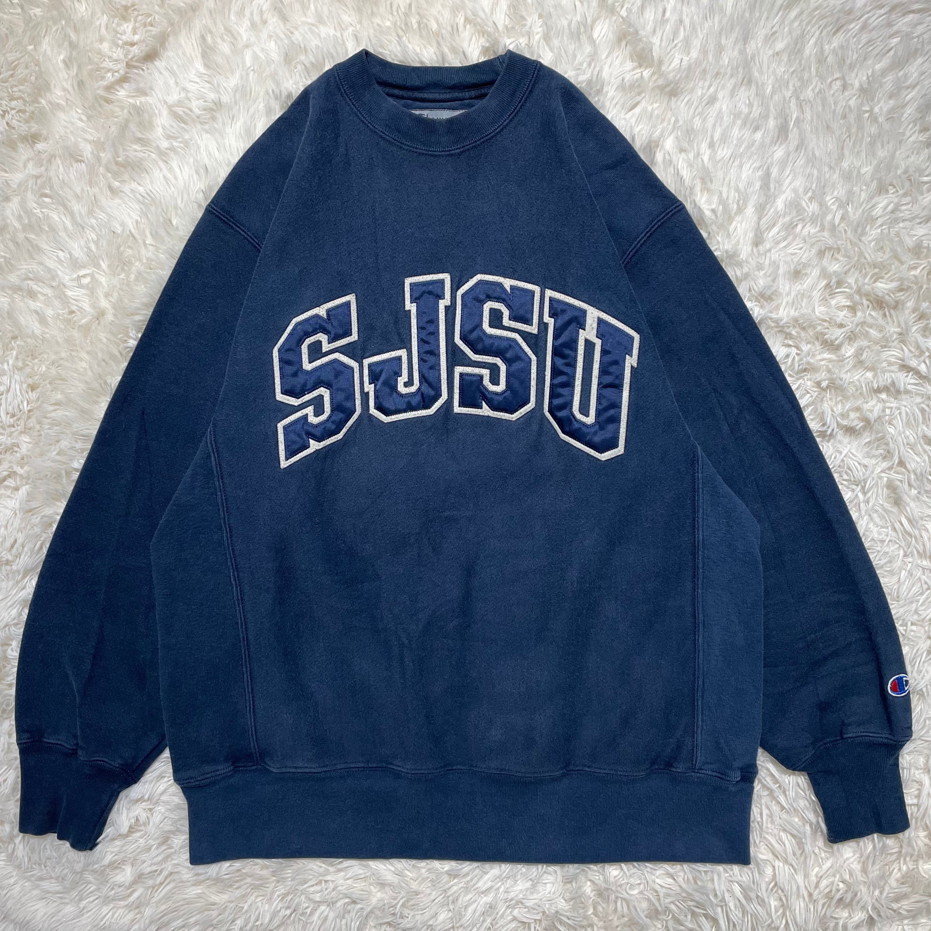 STUSSY【XL】Champion コラボ　リバースウィーブ　ロゴ刺繍