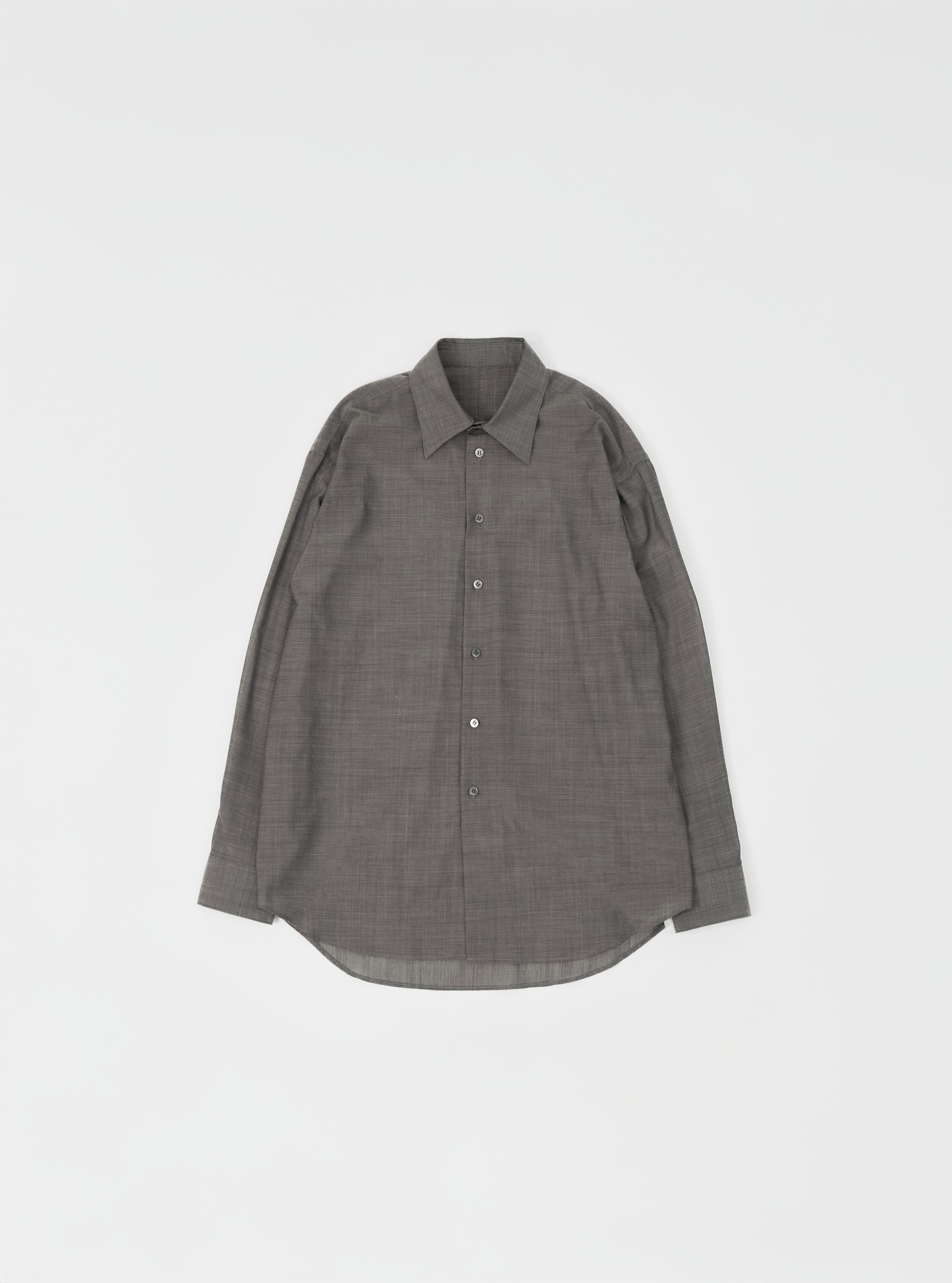 トップス [LAPIIS] FINE WOOL CHAMBRAY SHIRT FINE WOOL CHAMBRAY SHIRT【GRAY】 | lapiis