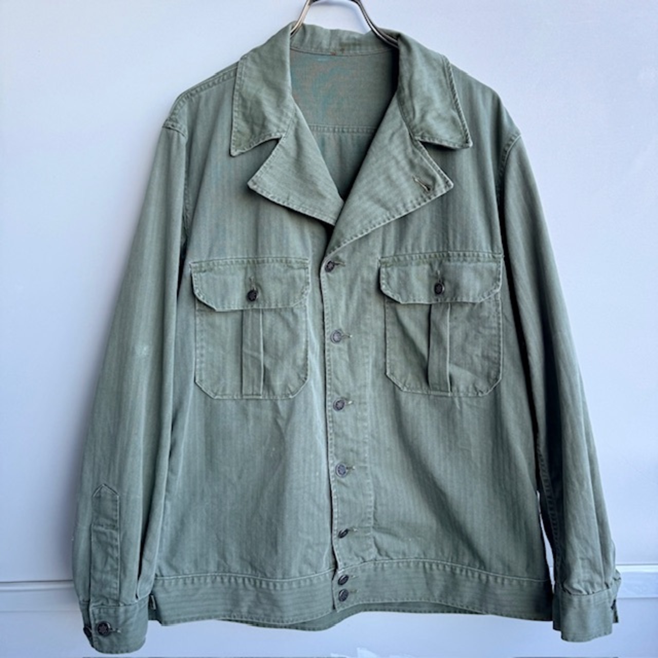 US Army M-41 HBT シャツジャケット 42R 40s 画像4