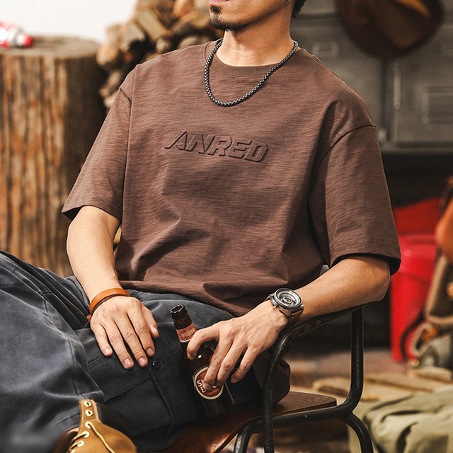 立体スチールプリント半袖Tシャツ 225572