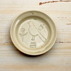 【トラネコボンボン 】ラウンド豆皿「トリ・ベージュ」