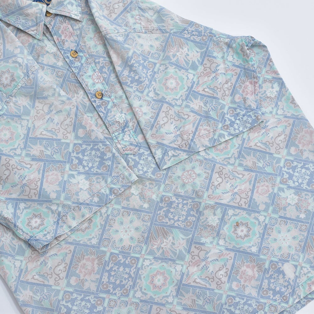 90s THE ONO SHIRT リバティハウス アンティーク調 ボタニカル柄 総柄