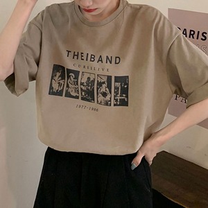 【送料無料】 プリント Tシャツ 半袖 レディース 春夏秋 韓国 原宿系 大人 カジュアル ストリート ゆったり トップス おしゃれ 体型カバー 大人可愛い 大人女子