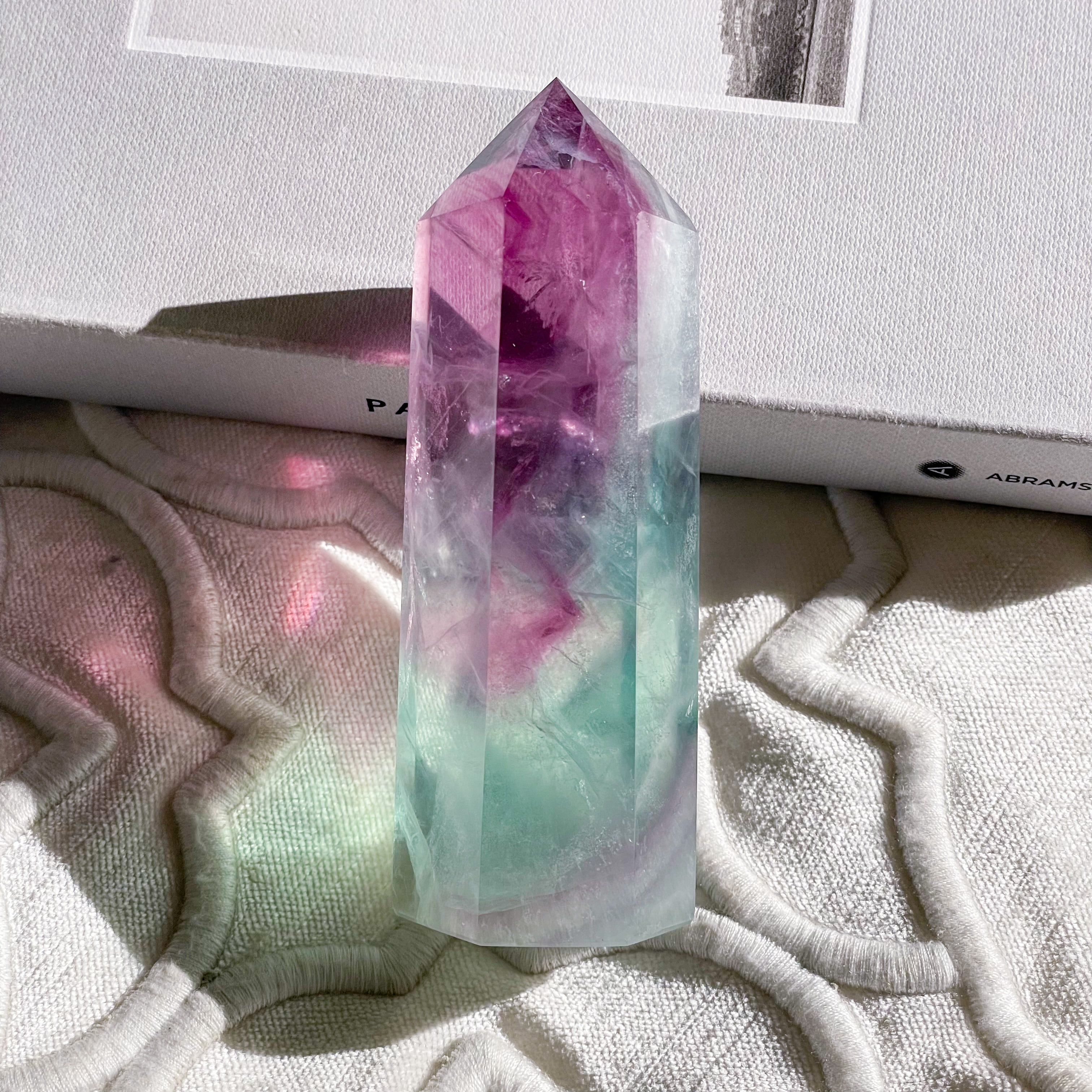 Watermelon Fluorite Tower 1