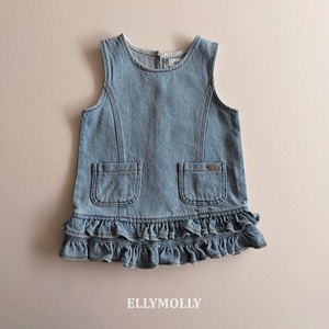 [予約] ELLY MOLLY - denim little pocket one-piece ( denim )