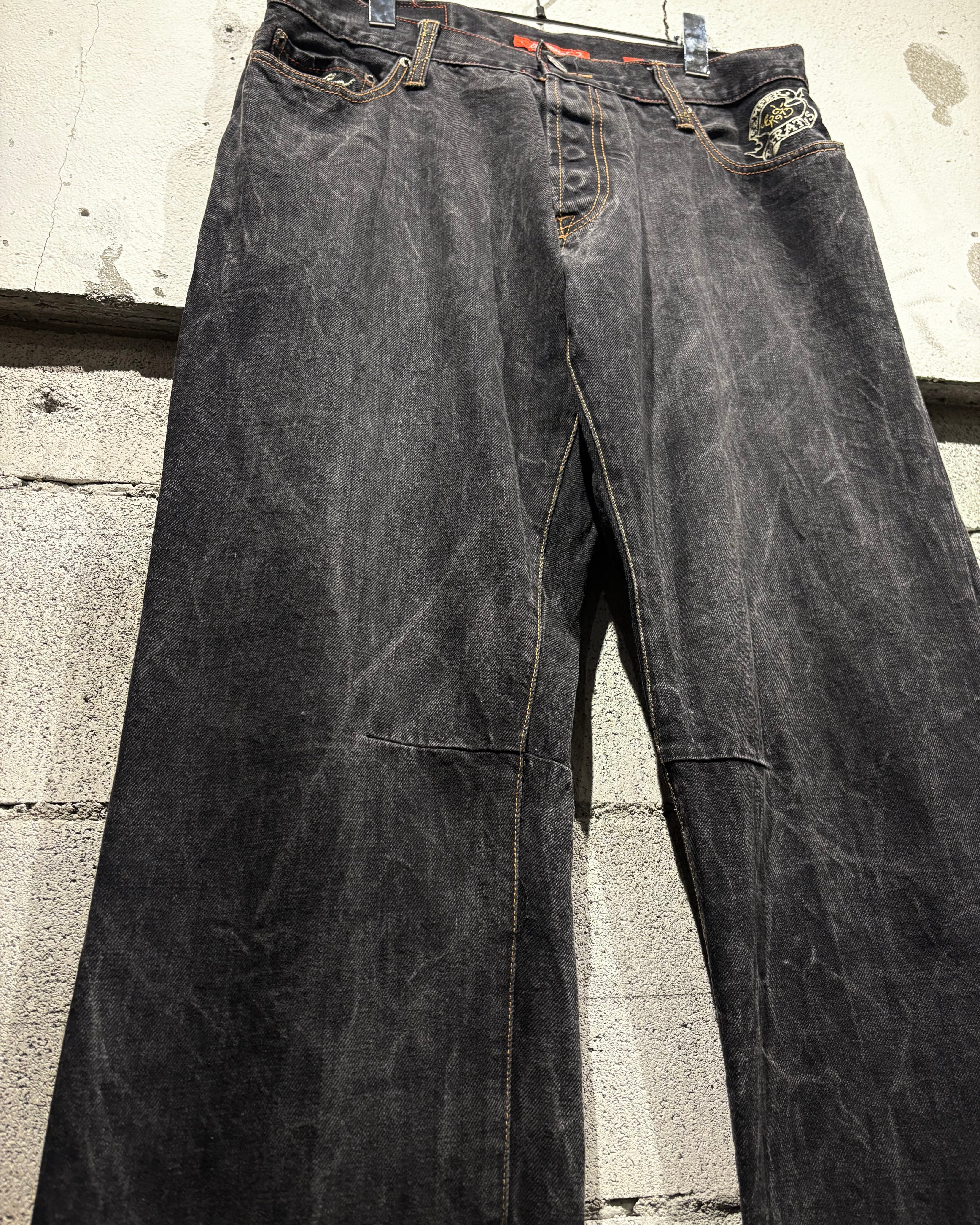 Caka otto】 “Ed Hardy” Special Embroidery Denim Pants | Caka(カカ