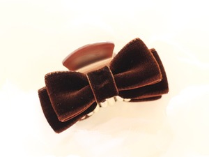 5cmバンスクリップ｜ベルベットリボン｜ブラウン