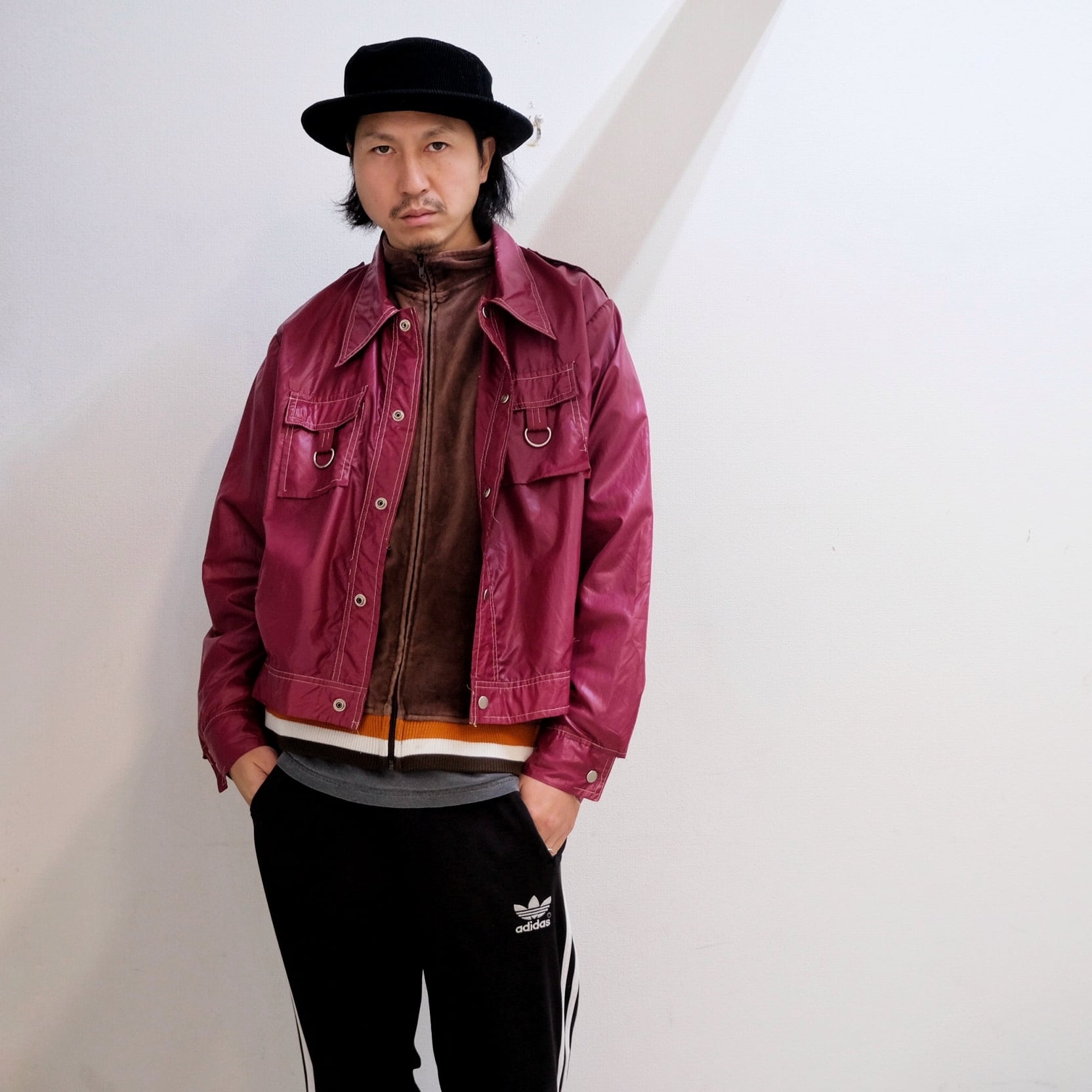 90年代 ビンテージ Chalk Line チョークライン 無地 サテン ナイロン