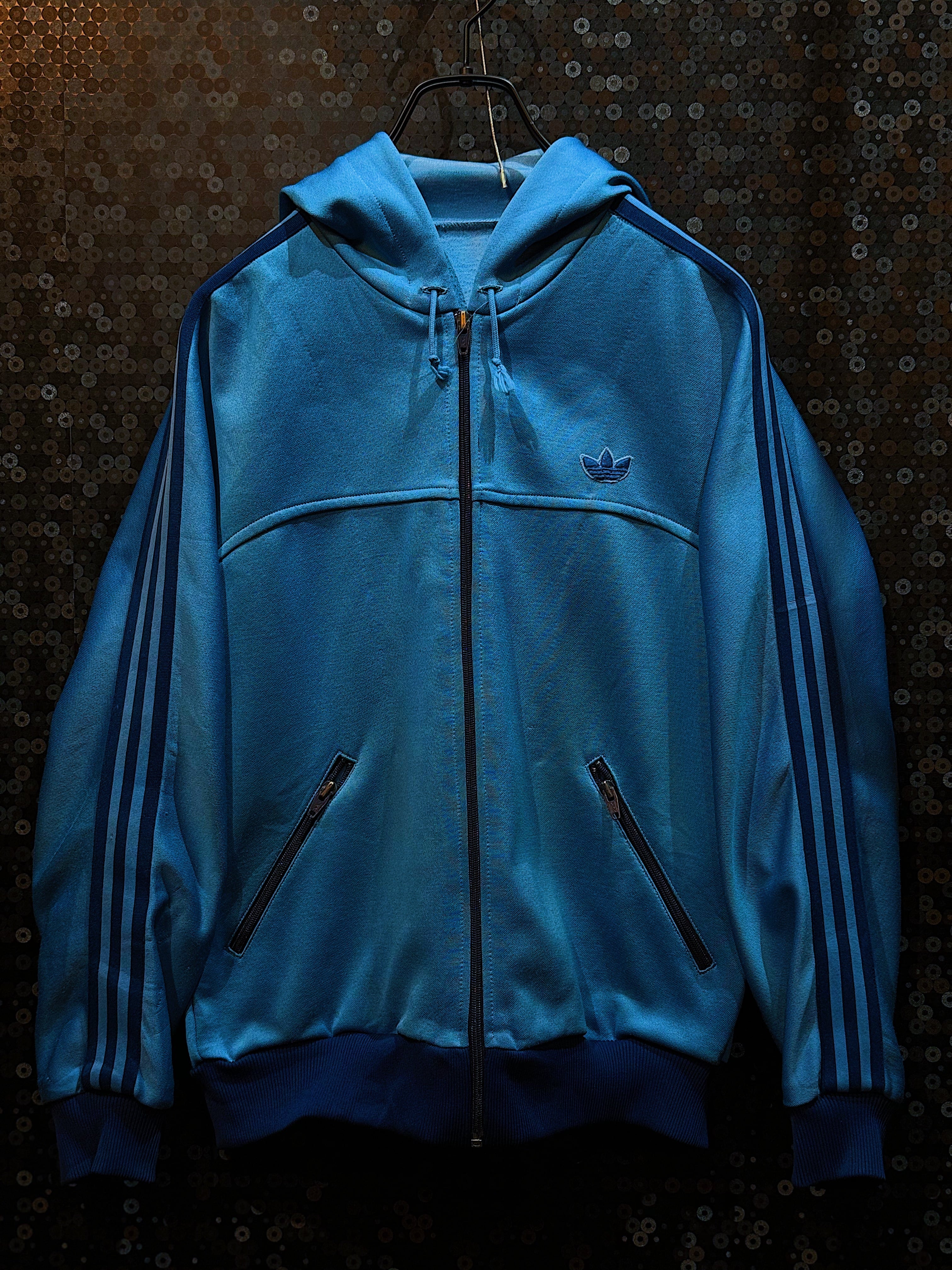 【ÆIEM】"adidas×DESCENTE"vintage turquoise Blue track hoodie jacket