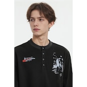VINTAGE ストリート ヘンリーネック ロングTシャツ T1866