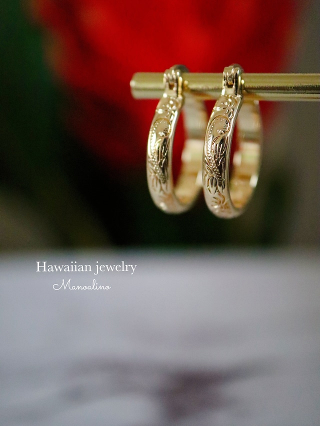 20mm Palm tree hoop earrings Hawaiianjewelry(ハワイアンジュエリーヤシの木フープピアス)