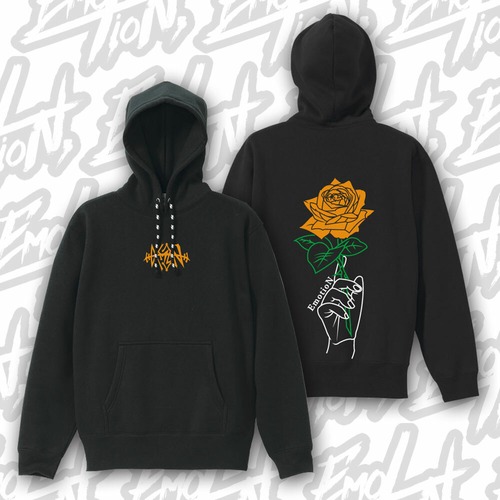 EmotioN Rose Pullover Hoodie [ORANGE]