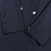 シルク100% Leilian レリアン ダブル ハーフコート ジャケット 13＋/ネイビー レディース