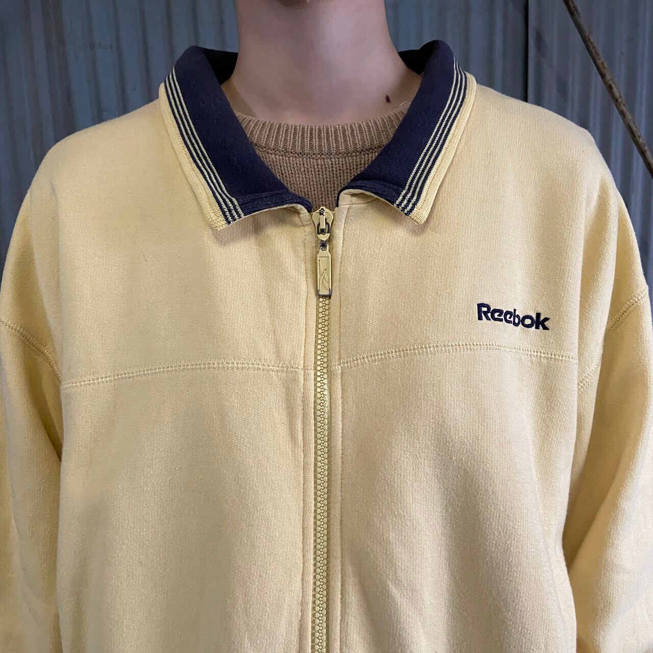 80s 90s USA製 Reebok ヴィンテージスウェットシャツ イエロー