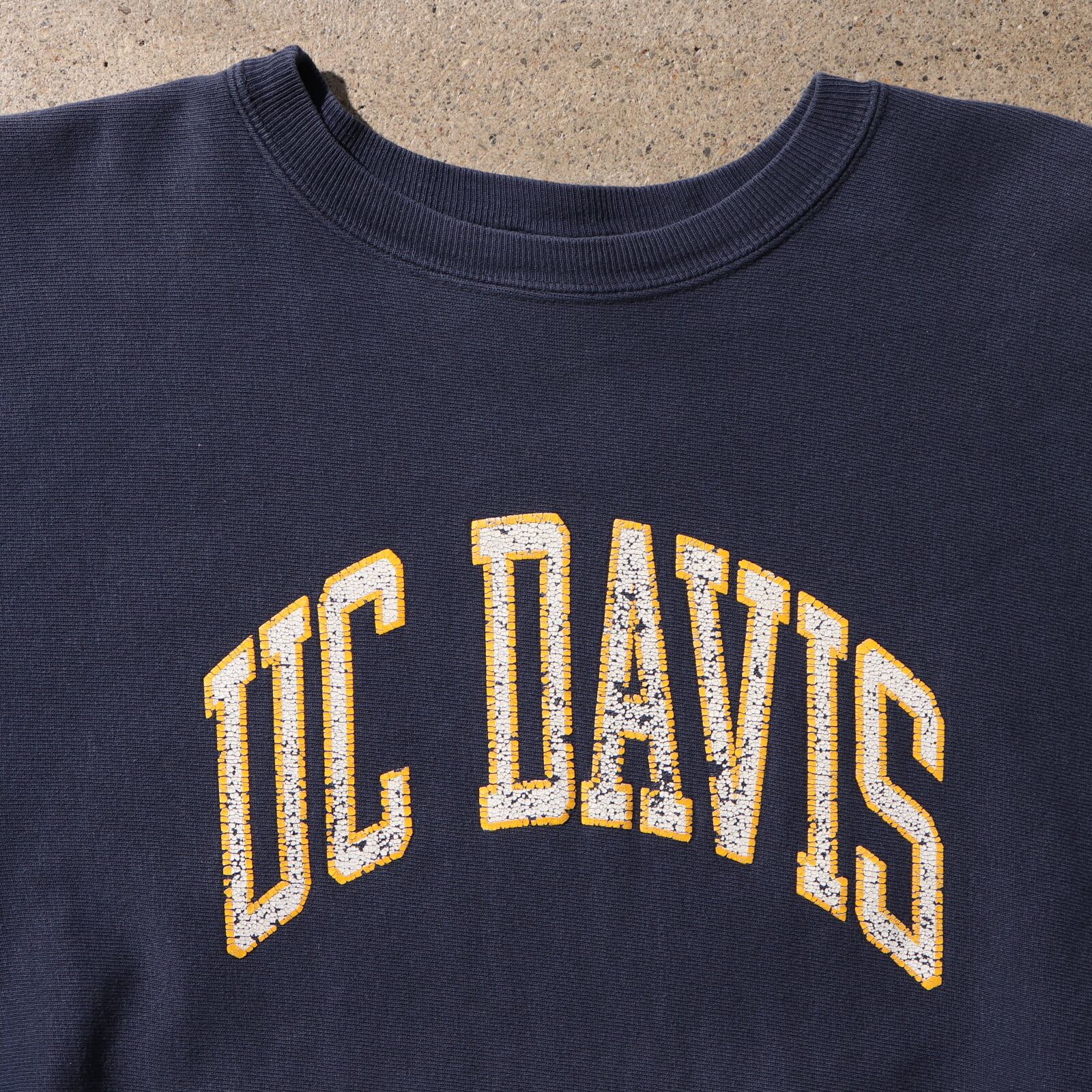 90s L リバースウィーブ UC DAVIS ネイビー 紺色 チャンピオン 