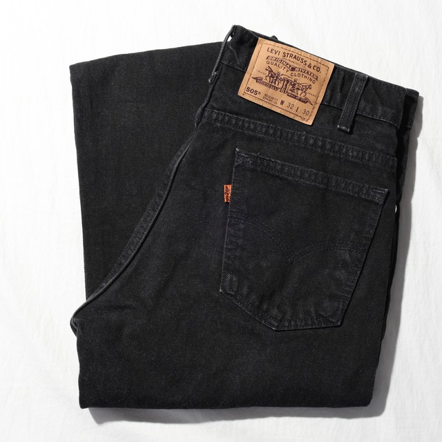 極美品 32×30 Levi’s 505 USA オレンジタブ 96年 サルファーブラック デニムパンツ リーバイス