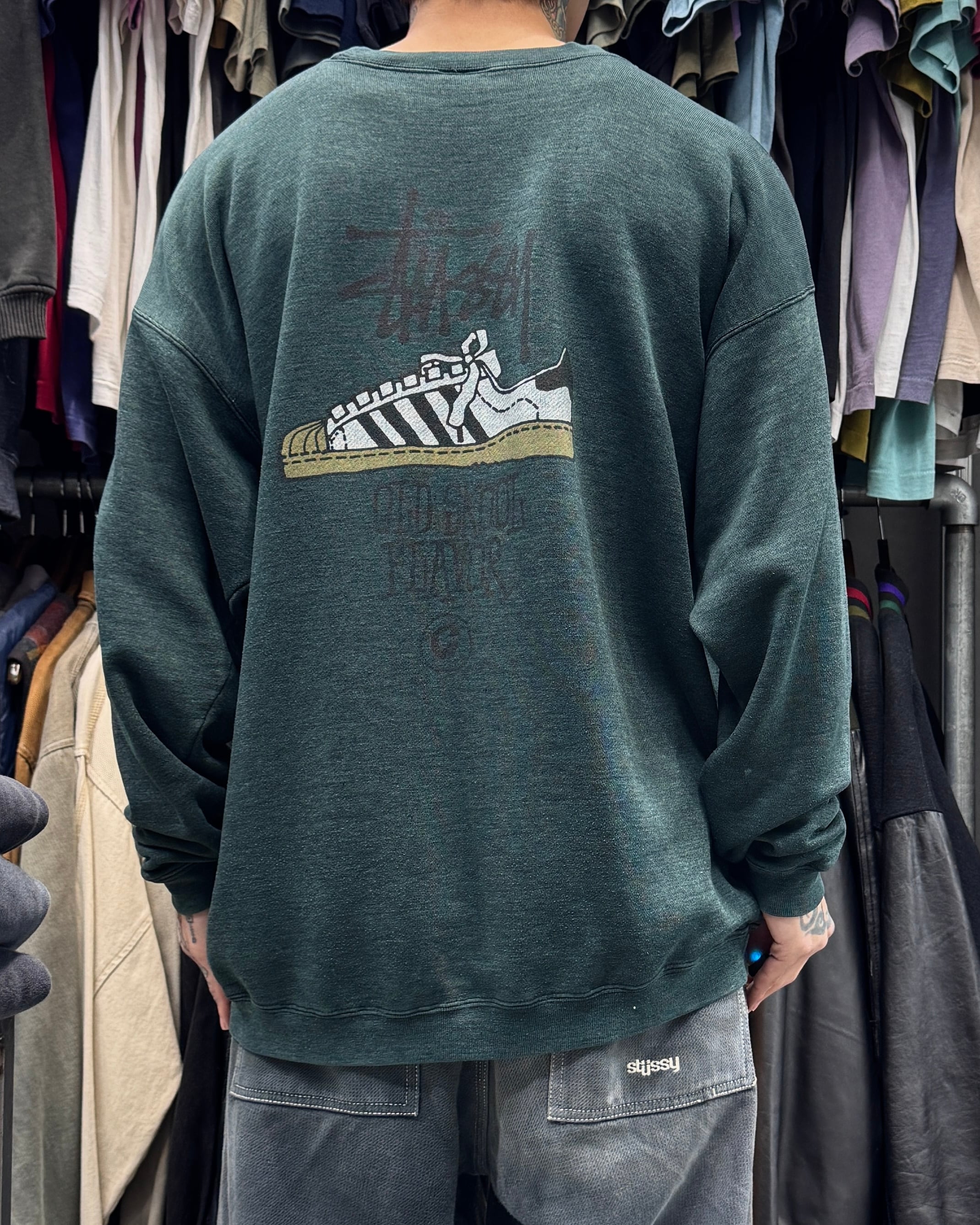 80's~90's old stussy Rasta Sweat “黒タグ” “IRIE ROOTS” 