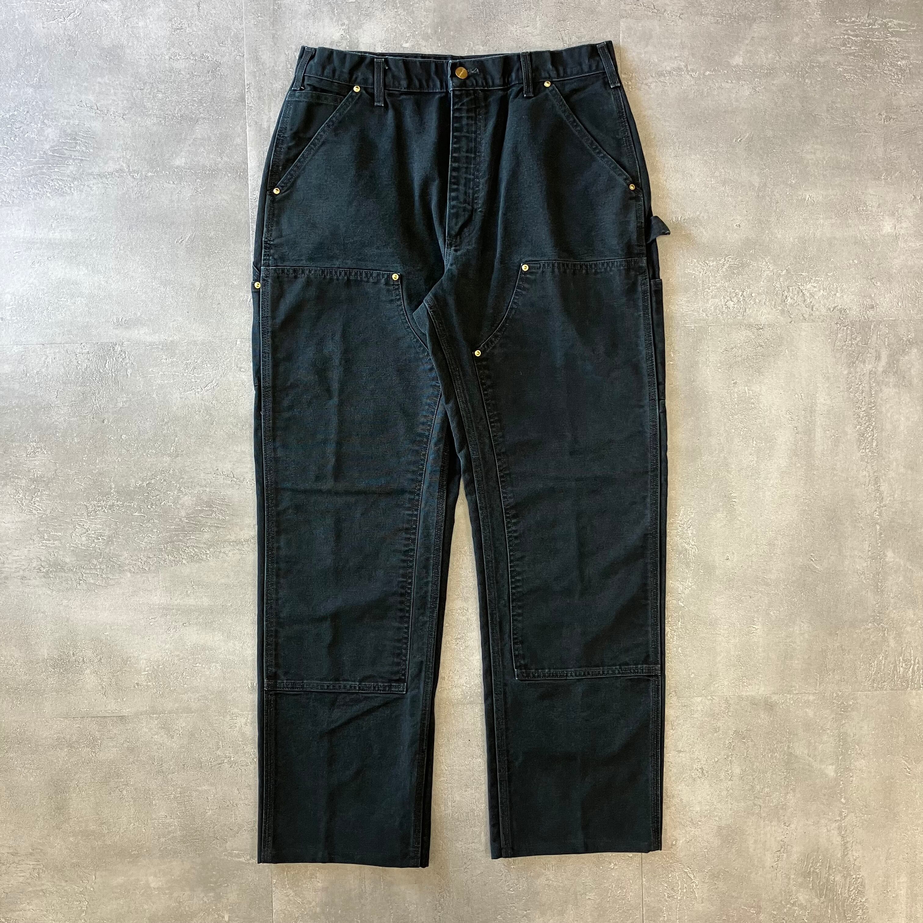 《実寸w31l30》Carhartt ダブルニー ブラック ダック ペインターパンツ No.1486