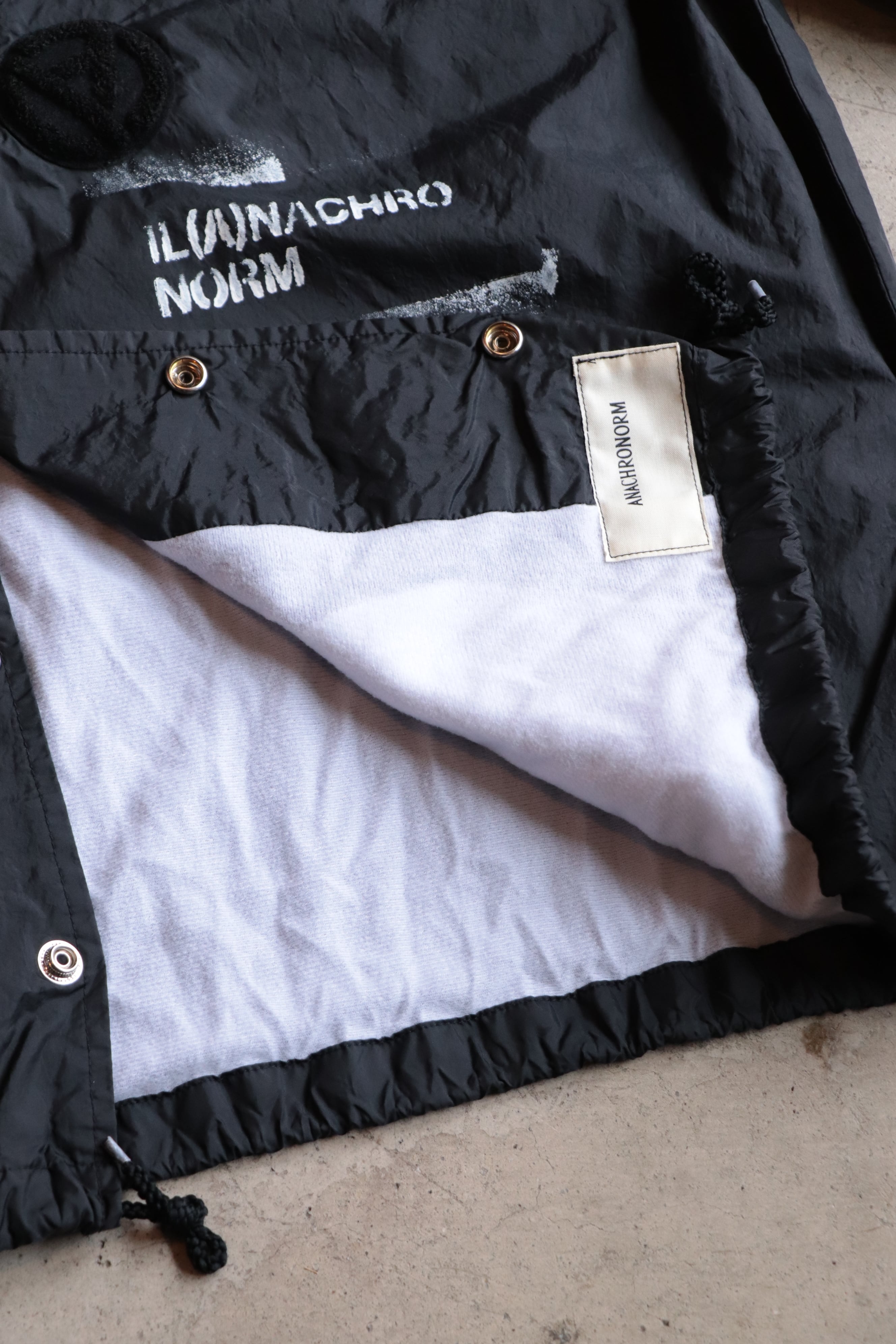 アナクロノーム コーチジャケット XL ANACHRONORM/アナクロノーム PATCHED NYLON COACH BLACK AN155