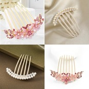 nalaina ヘアアクセサリー【2点セット】盛り髪 夜会巻きコーム 髪飾り 髪留め パール ヘアコーム キラキラ ヘアアク ヘアコーム ヘアアレンジ バレンタインデー 結婚式 和装 着物 卒業式 成人式 コーム