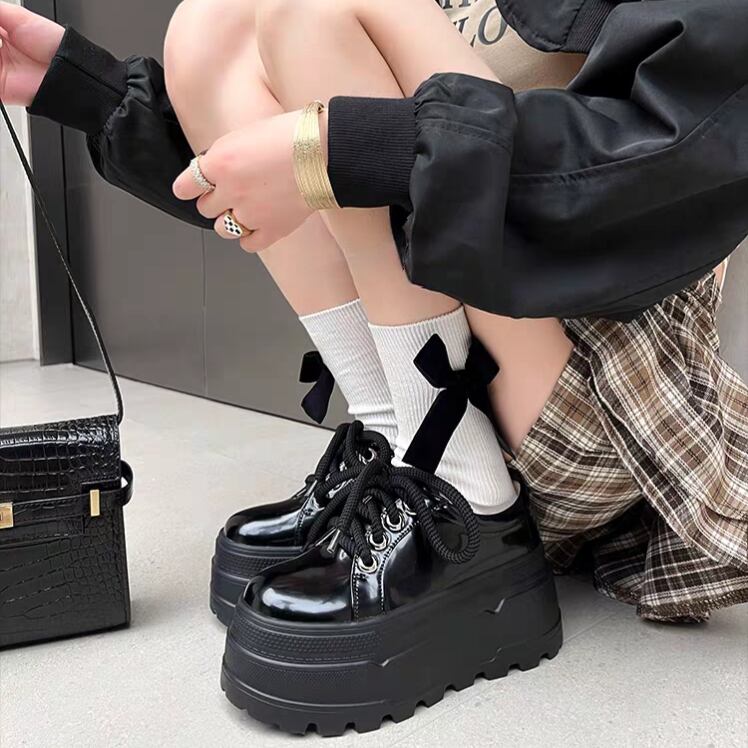 カジュアルガーリーオックスフォード風スニーカー8cm