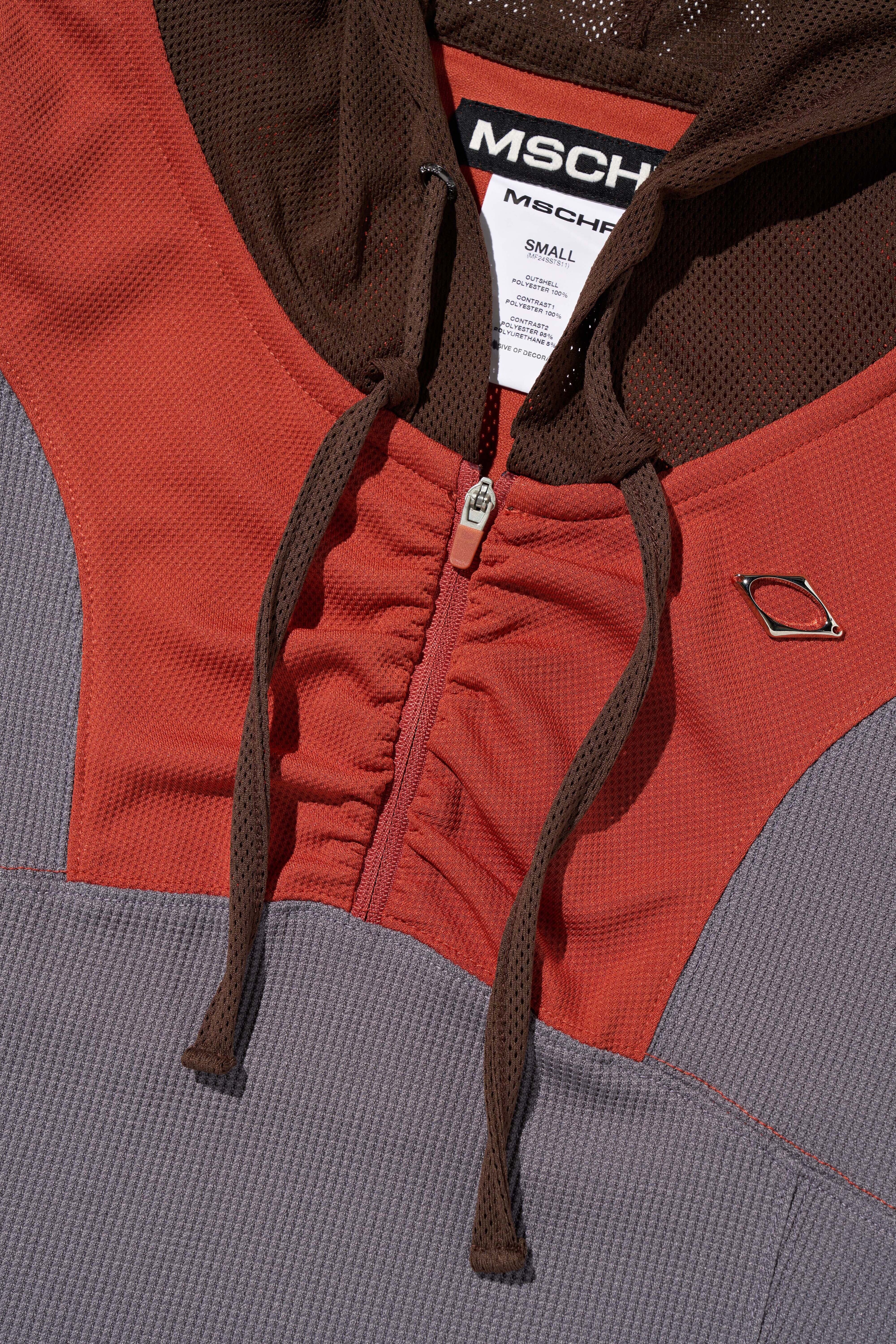 MSCHF] HOODED TRACK HALF ZIP-UP_BROWN/ORANGE ミスチーフ 正規品