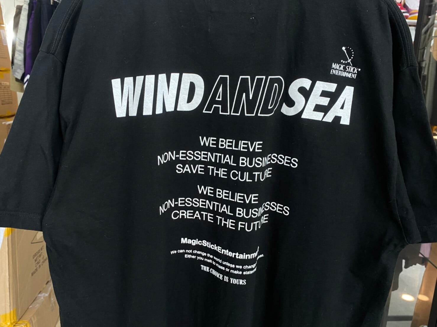 WIND AND SEA MAGIC STICK Tシャツ ブラック コラボ L