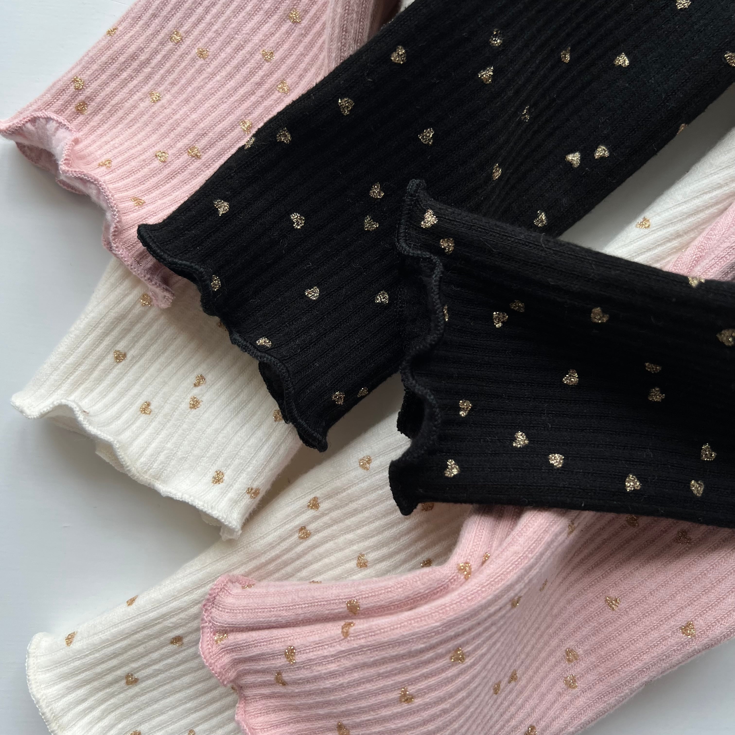 裏起毛リブハートメロウレギンス（80〜90cm）3386