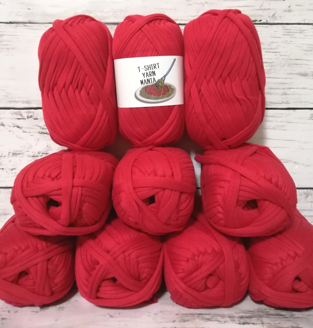 レッド 赤色 1玉 30m Tシャツヤーン | T-SHIRT YARN MANIA ~Tシャツ