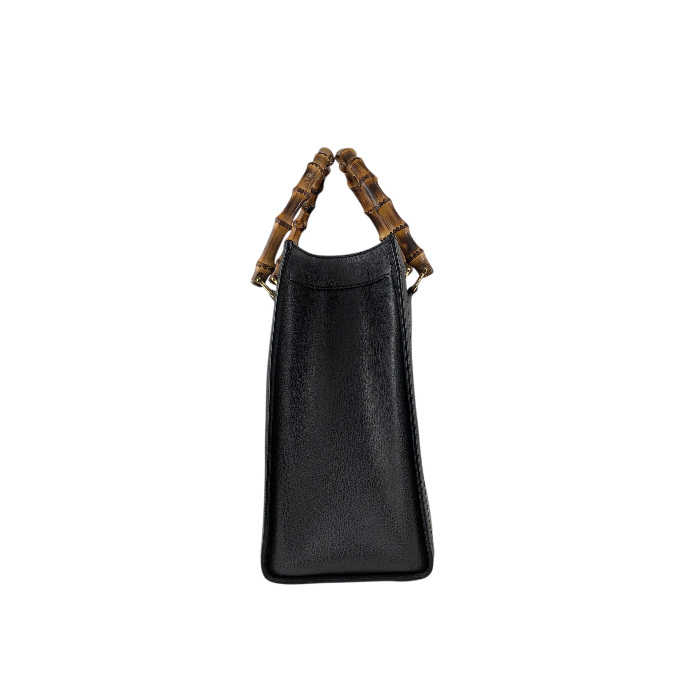 GUCCI グッチ バンブー ハンドバッグ ブラック レザー vintage