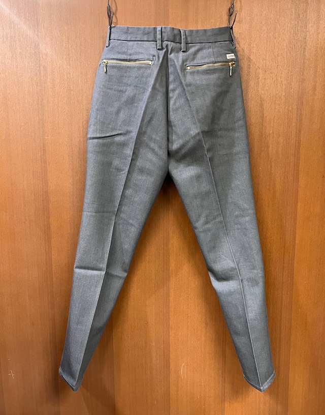 Mens [Sサイズ]  zip denim trousers ジップデニムトラウザー.グレーデニム. 日本製,クロキデニム,ジーンズ