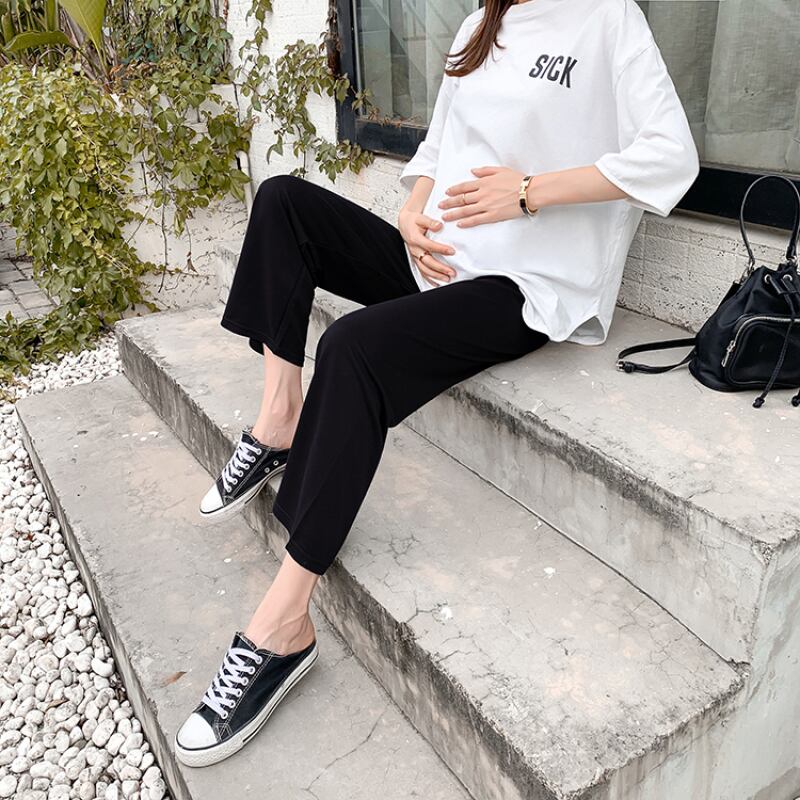 【新作】【送料無料】 835＃春夏薄手のコットンマタニティストレートロングパンツ調節可能なベリーパンツ服妊娠中の女性妊娠 スプリング 春物 サマー 夏物 アジャスタブル AL expec42912484298