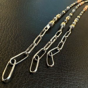 ブライト（Bright）ネックレス（Wave S Hematite）桃珊瑚 55〜60cm