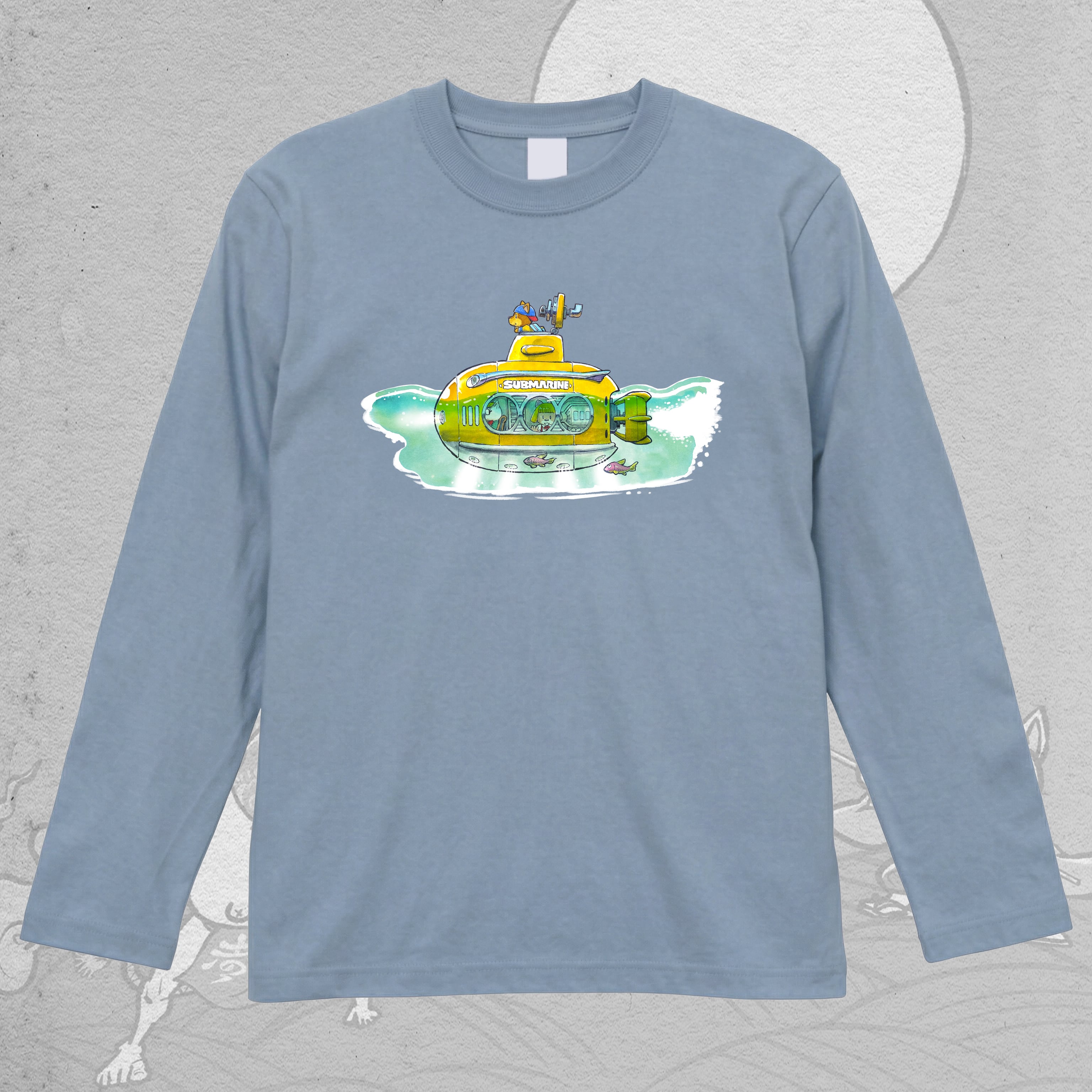 OD ] アカハナ_潜水艦_ロンT_アシッドブルー | みくすち屋