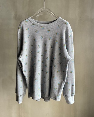 RL 【LILY PRINT THERMAL L/S GREY/TURQUOISE】
