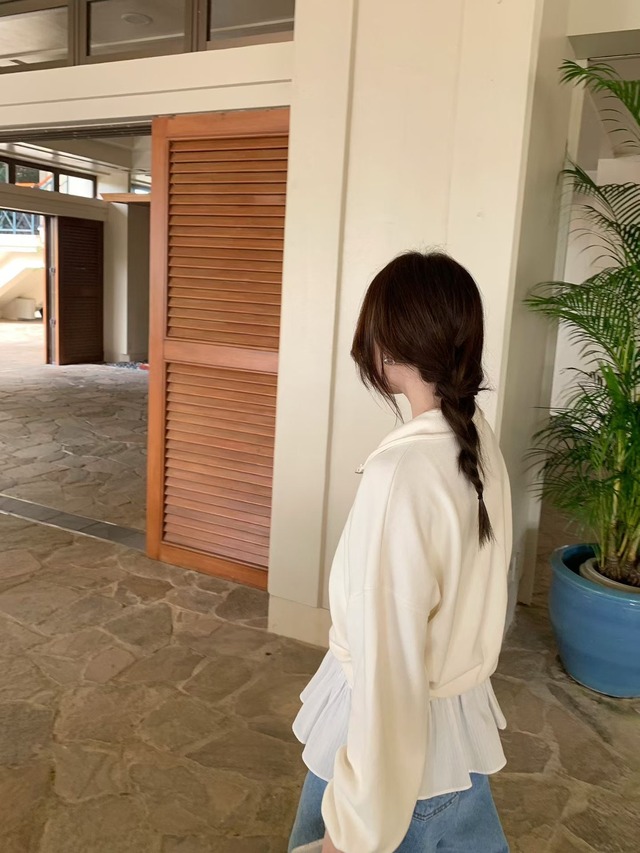 (予約) mellounge  / Self-zip half-swetshirt 2color