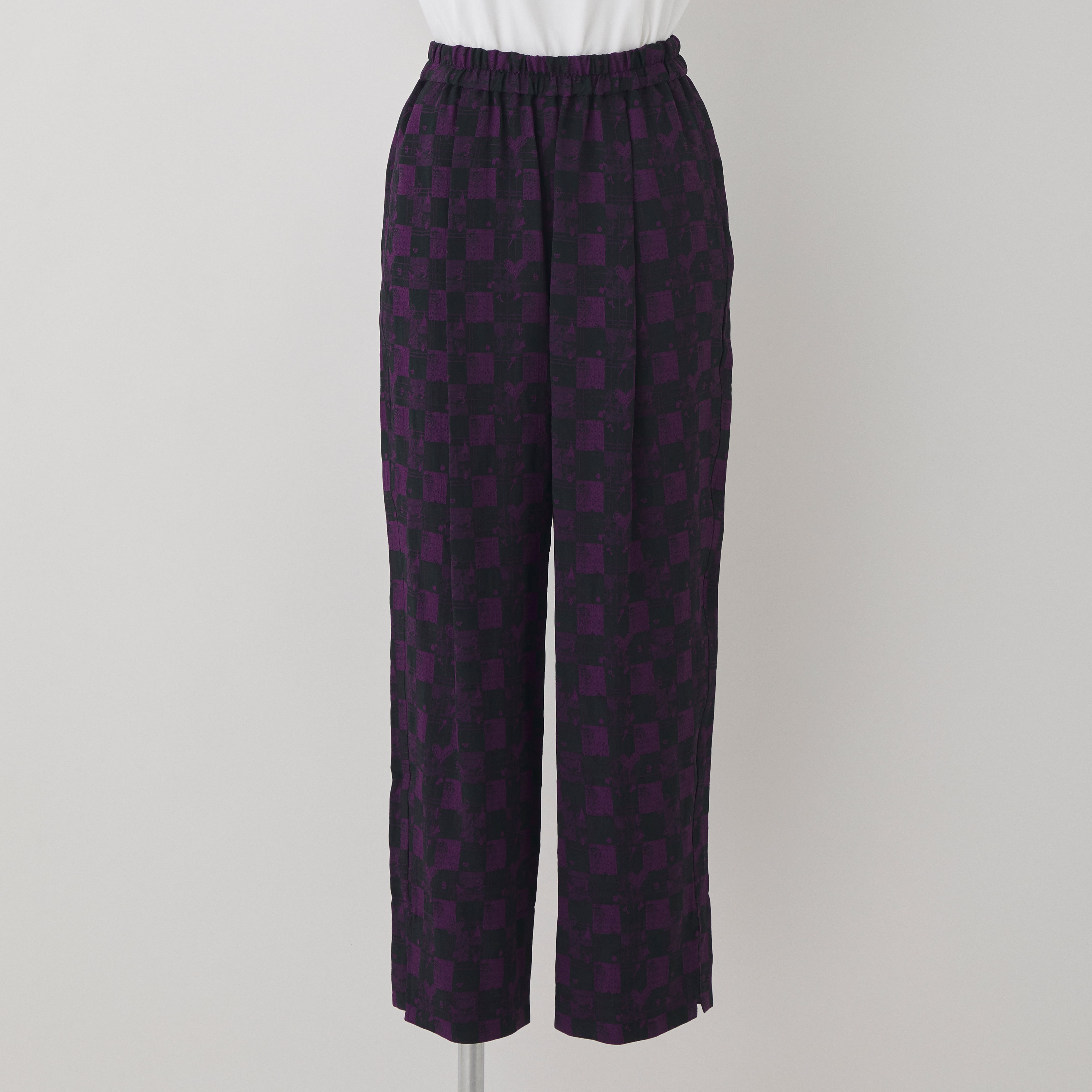 J_O×FUMIE=TANAKA ジャガードパンツ【Reopen×パープル】