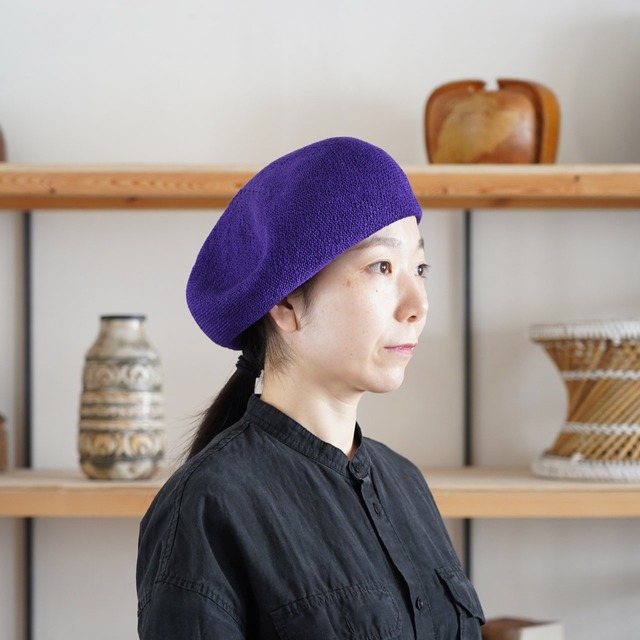 Cookie ASA -麻の糸で制作した大ぶりなベレー帽-