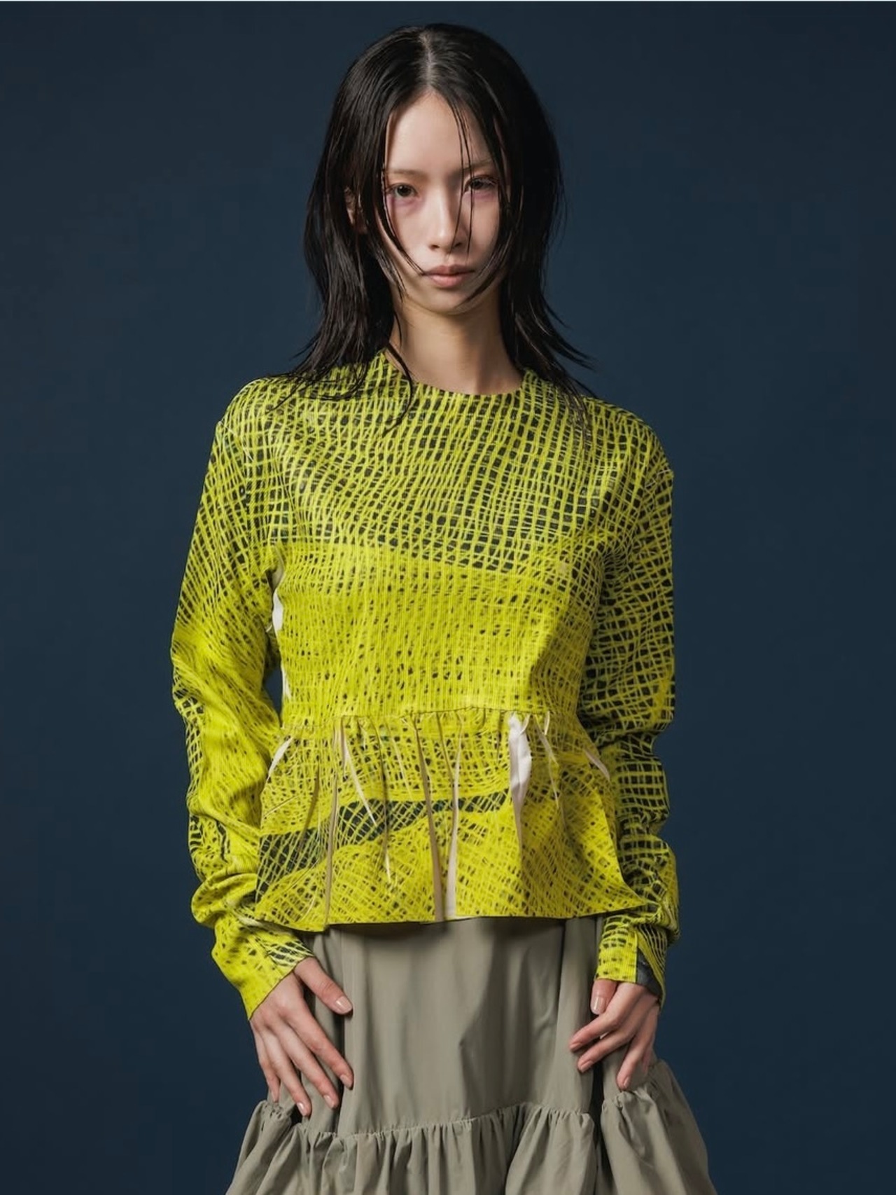 【25AW】NONTOKYO ノントーキョー / DIRECT PRINT RIB GATHER C/S / カットソー - 1