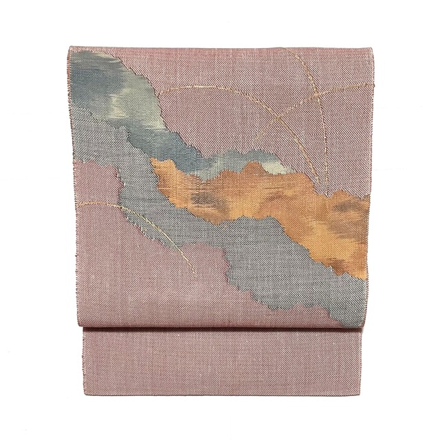 未着用 半帯 半幅帯 夏用 夏帯 矢絣 紬地 着物 032w たまらなく 