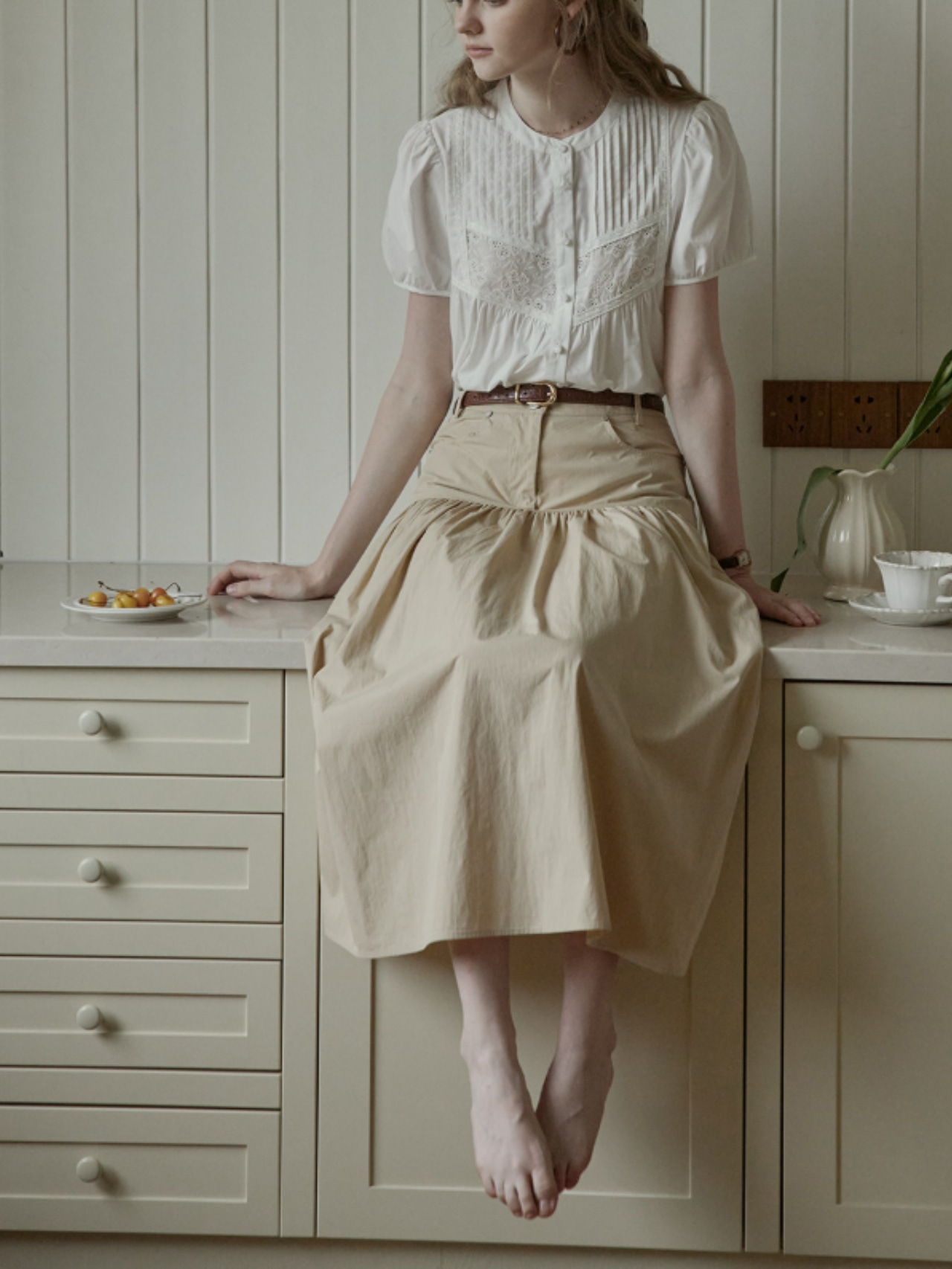 Trèfle Blanc Pintuck Blouse F0723